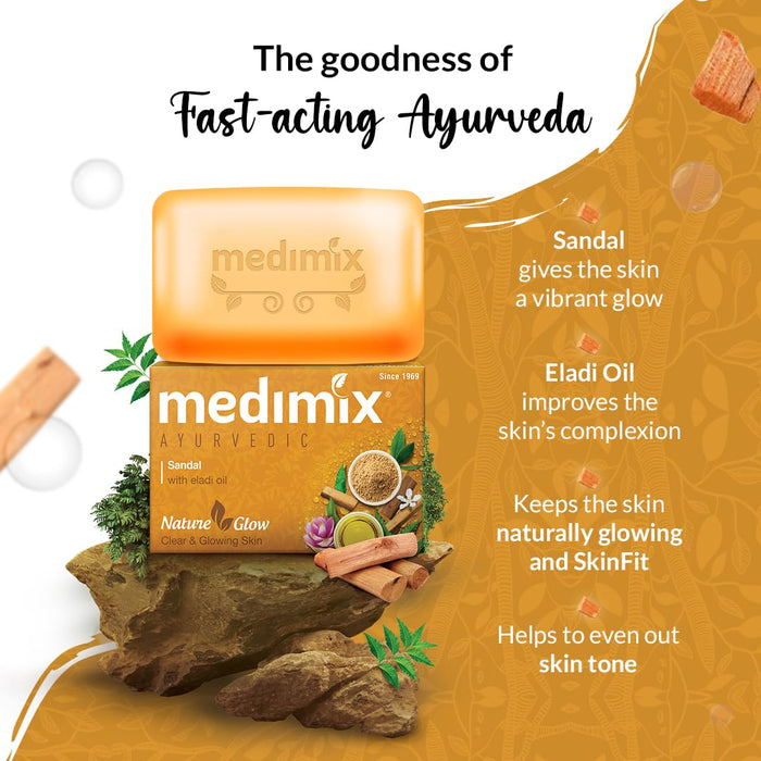 Medimix Ayurvedic Sandal Soap, 125g (4+1 Offer Pack)