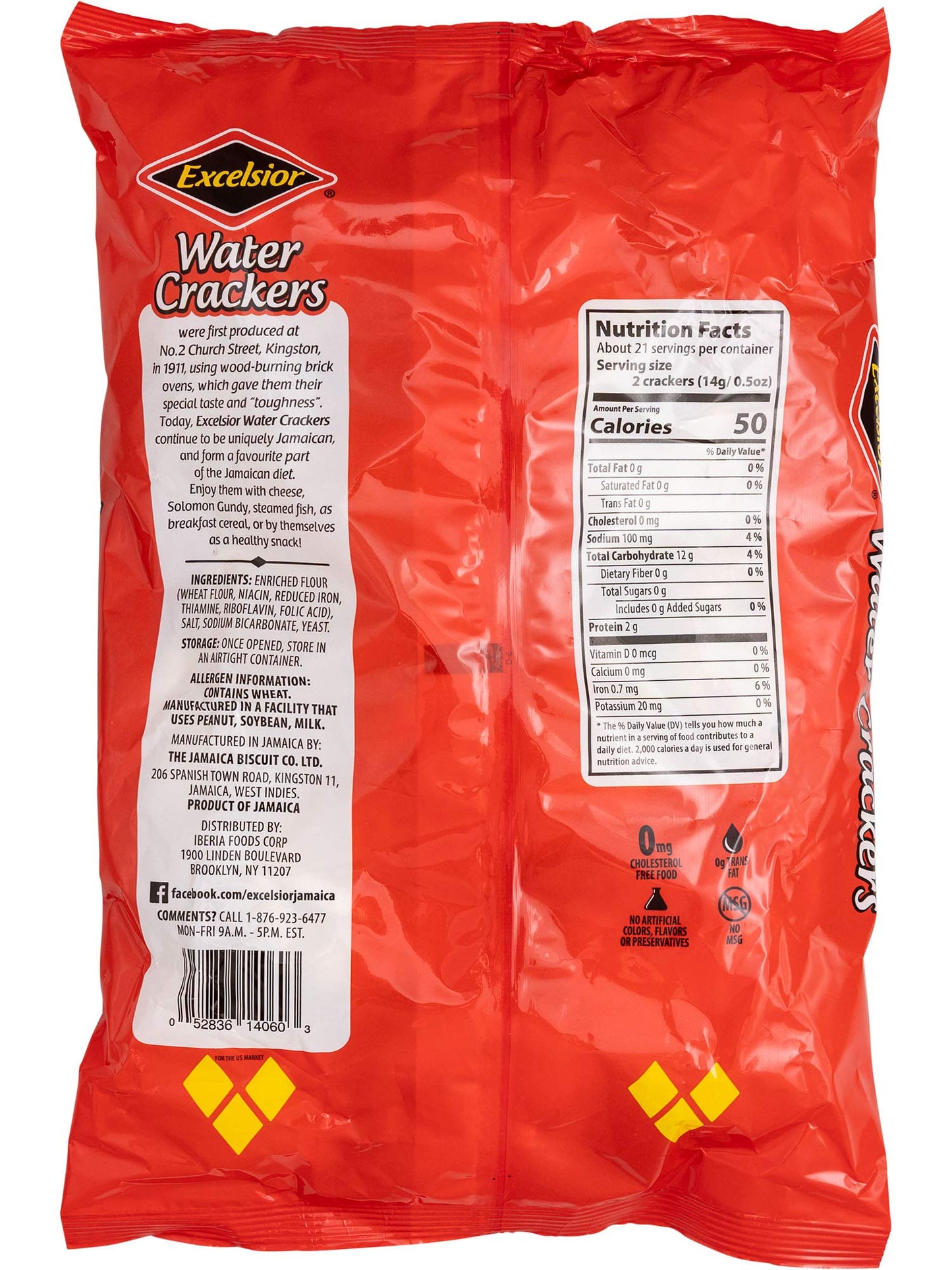 EXCELSIOR Water Crackers Genuine Jamaican Fat-Free Crackers 10.58 oz (Pack of 10)