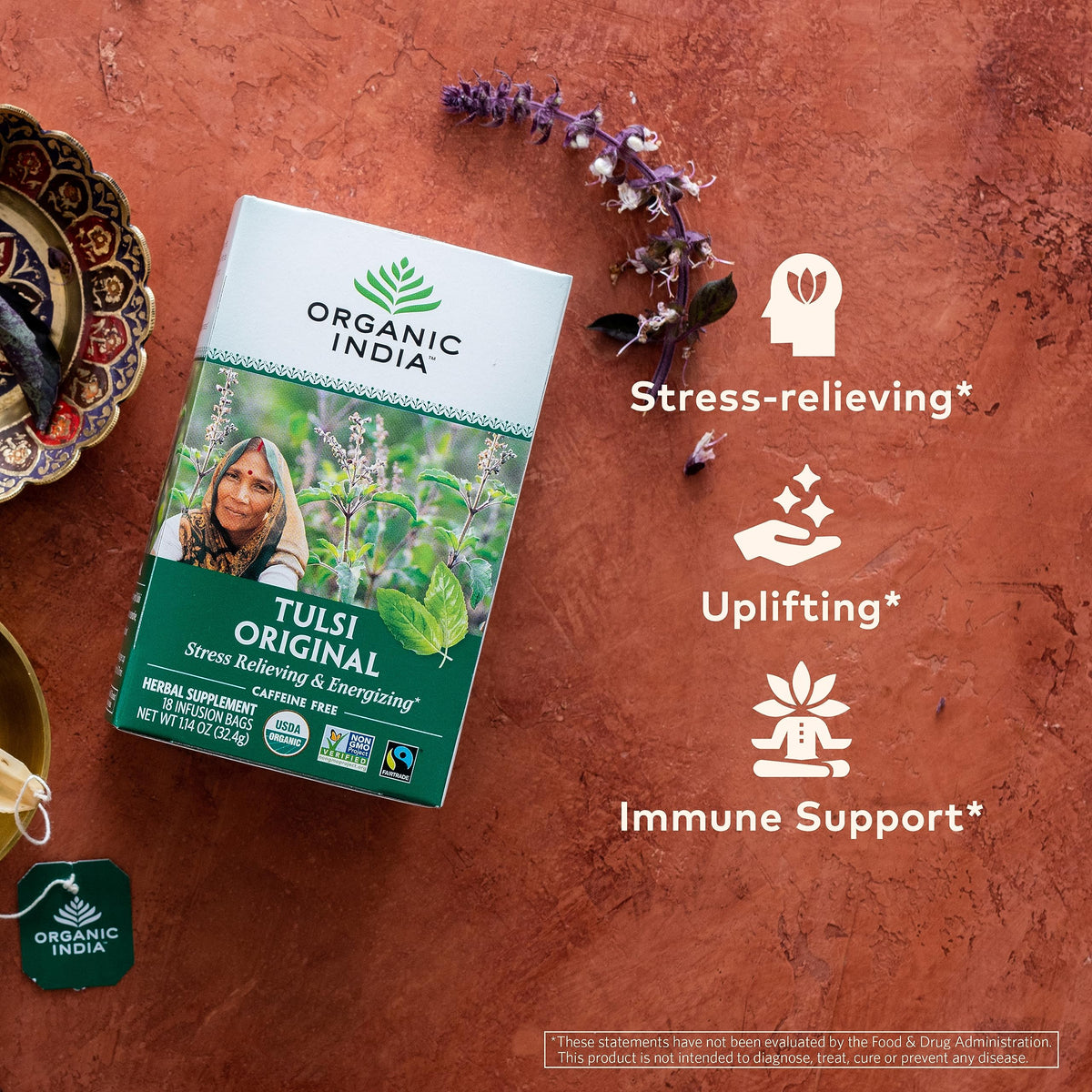Tulsi Original -Organic India 18 infusion bags - Food / Masala / Dal
