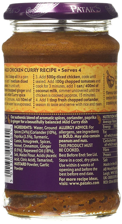 Patak's Mild Curry Paste (283g) - Pack of 6