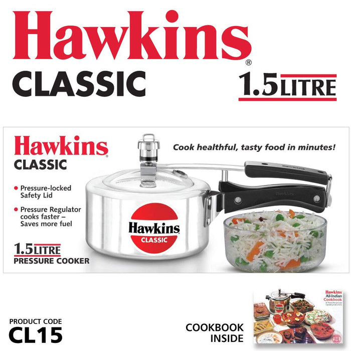 Hawkins Classic Pressure Cooker 1.5 litre (1.6 Quarts)