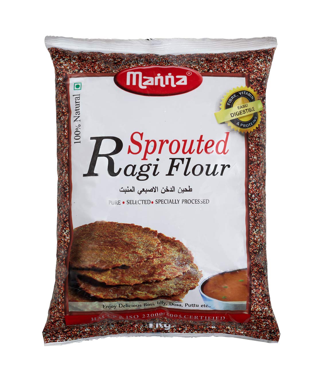 Manna Sprouted Ragi Flour, 1kg