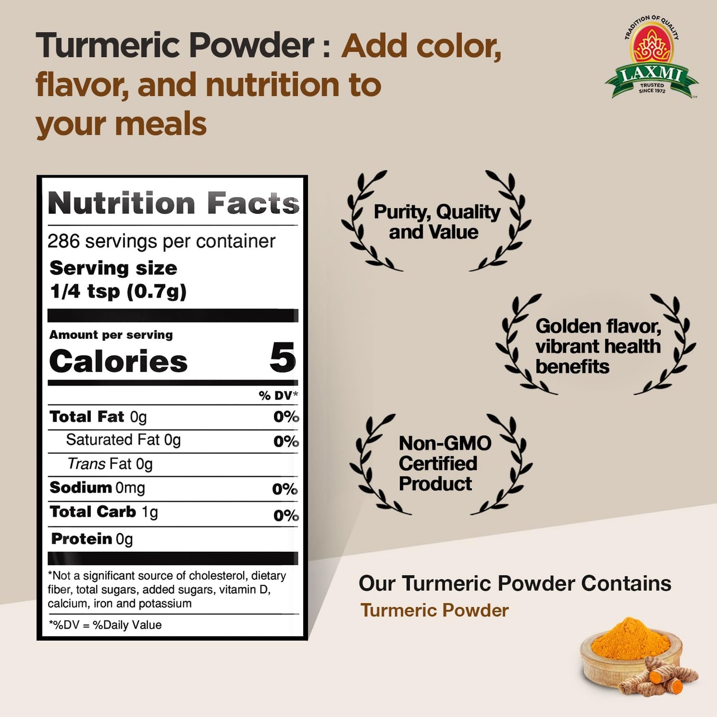 Laxmi Turmeric Powder 200 gms - Indian Spices