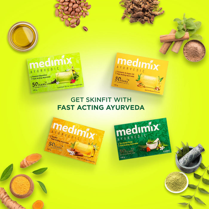 Medimix Ayurvedic Glycerine Soap, 125g (4+1 Super Saver Pack)