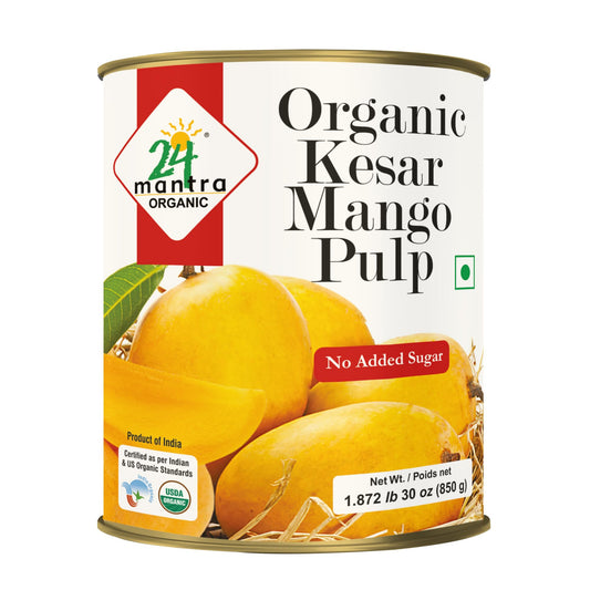 24 Mantra Organic Kesar Mango Pulp 850gm