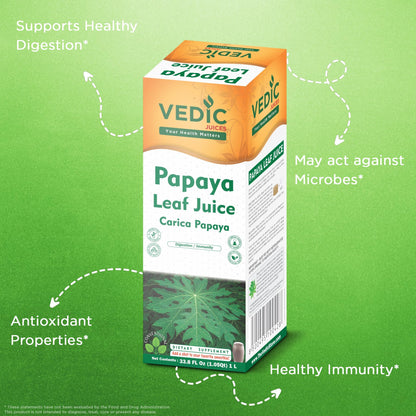 Vedic Papaya Extract Blood Platelet Juice - Supports Immune & Digestive Enzyme Health - 33.8oz, Ideal for Daily Use