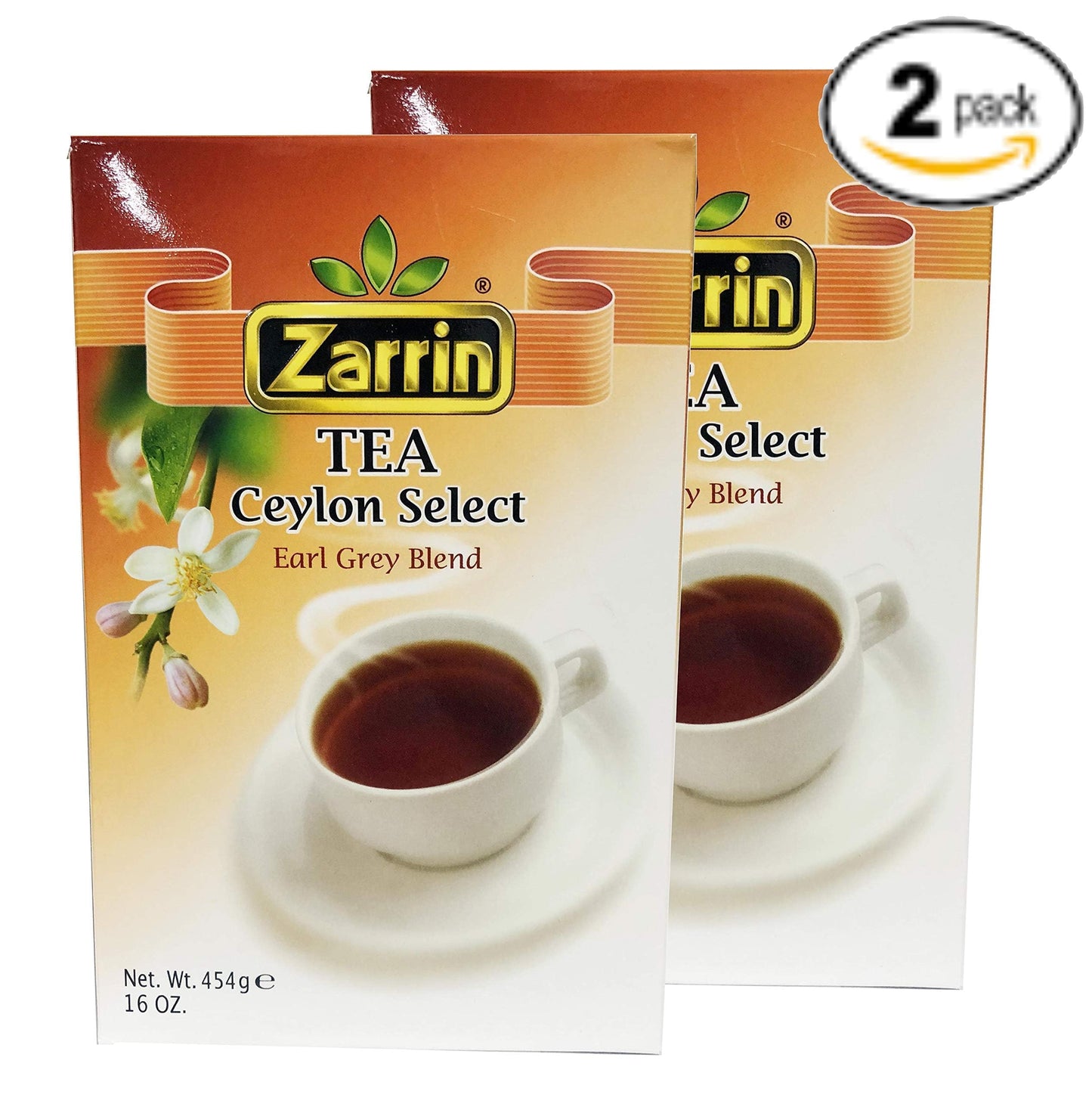 Zarrin Tea Earl Grey Blend, Ceylon Select 16 O ( Pack of 2 )