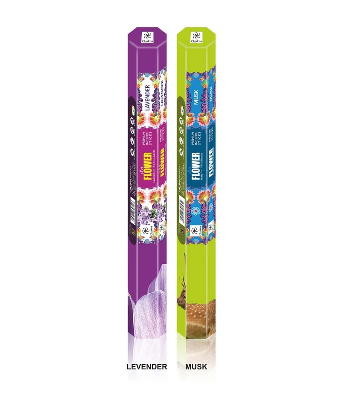 chakra Flower Premium Aroma Sticks Feel The Blossomy Aroma - 120 Incense Sticks - Use at Home Office - Pack of 6 Natural Fragrance Sticks Long-Lasting Scented Incense Sticks