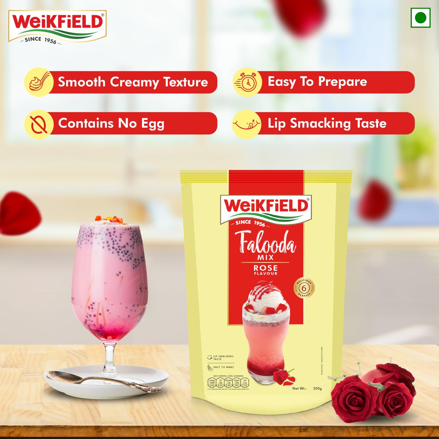 Weikfield Falooda Mix-rose 200 gms - Food / Masala / Dal