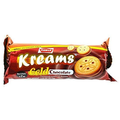 Pale Kreams Gold, Flavored Sandwich Biscuits, Flavored Cookies, 4 Packs (Chocolate)