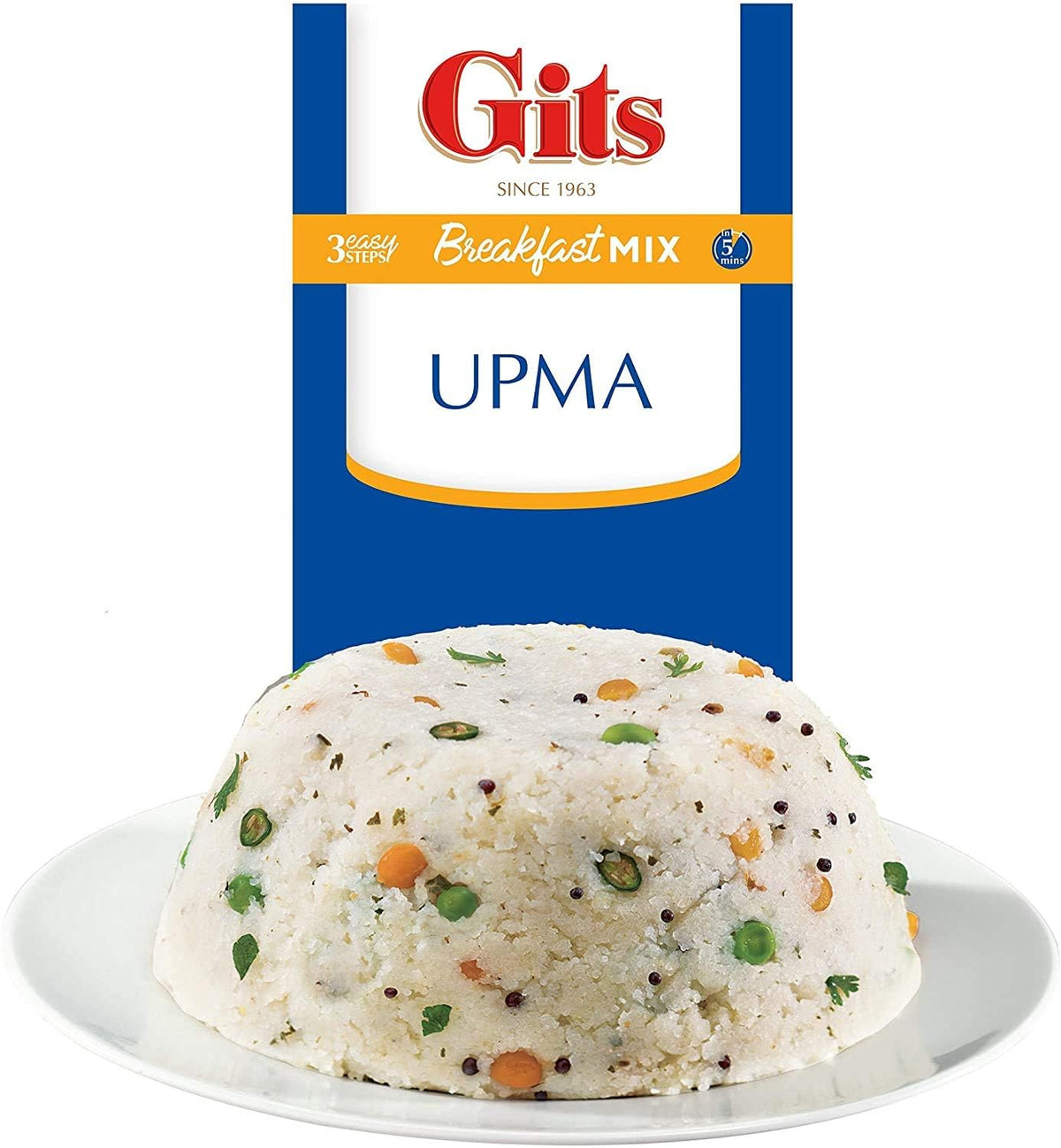 Gits Instant Mix Box - 600gm (Pack of 3 x 200gm) | Ready to Cook Indian Breakfast/Lunch/Dinner/Snack Meal | No Artificial Colors, Flavors, Preservatives, 100% Vegetarian, Easy Recipe (Upma)