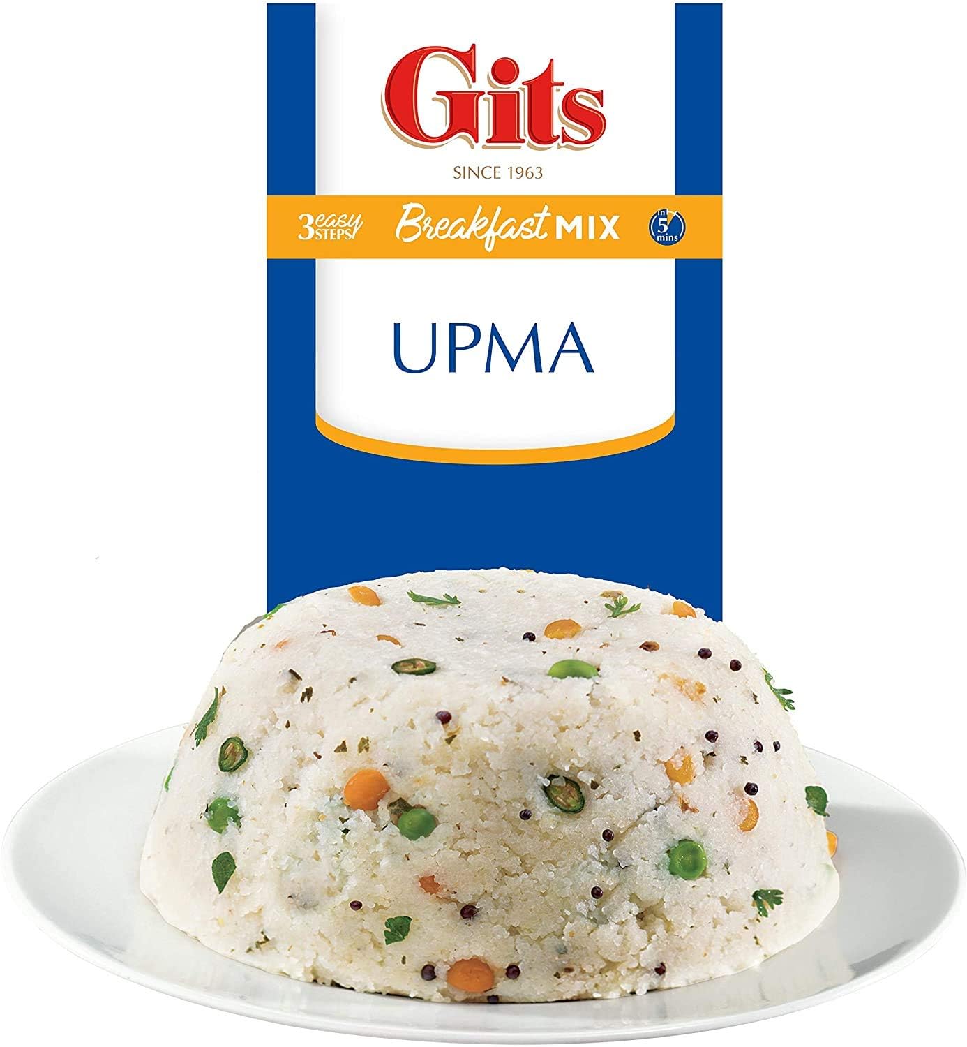 Gits Instant Mix Box - 600gm (Pack of 3 x 200gm) | Ready to Cook Indian Breakfast/Lunch/Dinner/Snack Meal | No Artificial Colors, Flavors, Preservatives, 100% Vegetarian, Easy Recipe (Upma)