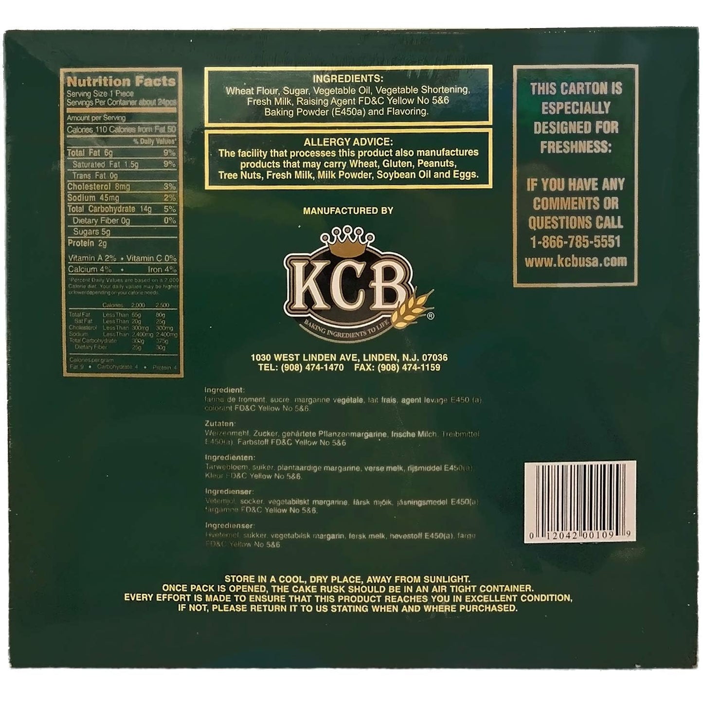 KCB Cake Rusk- Vegetarian 700 gms - Biscuits & Cookies