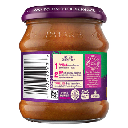 Patak's Sweet Mango Chutney - 12 Oz (Pack of 3) With Mild Mangos, and Spices, No Artificial Flavors or Colors, Gluten Free, Vegetarian Friendly