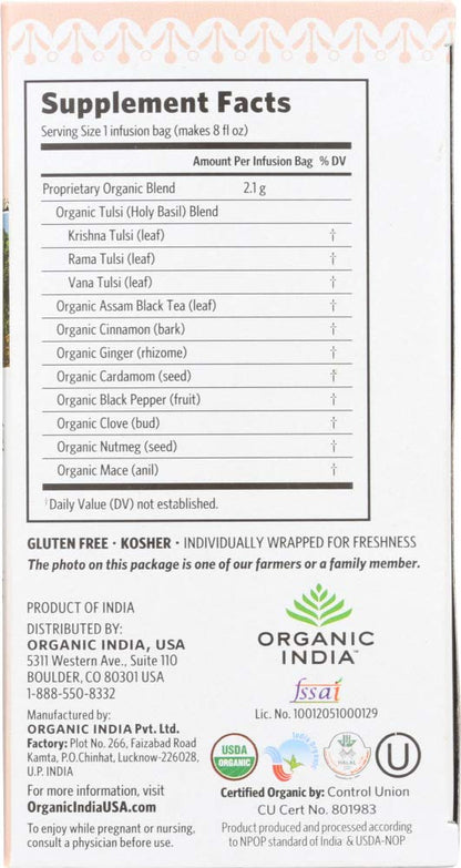 Tulsi Masala Chai- Organic India 18 infusion bags - Food / Masala / Dal