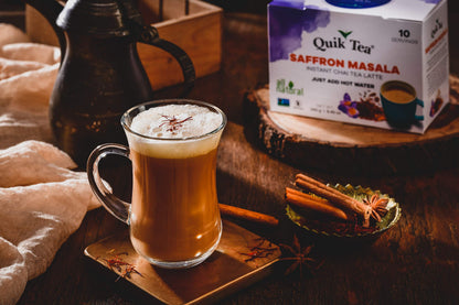 QuikTea Tea Latte Saffron Masala Chai, 33.8 Oz - Indian Tea
