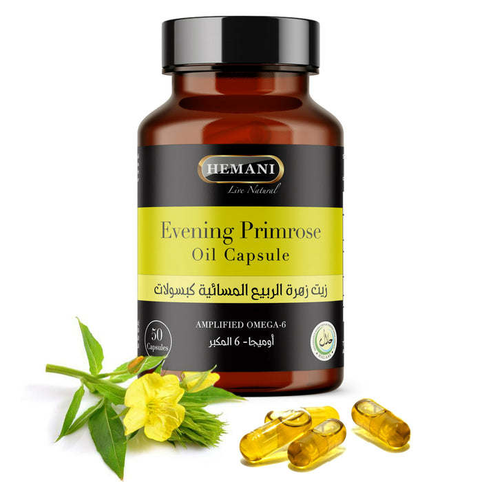 Hemani Evening Primrose Oil Capsules - 50 Count