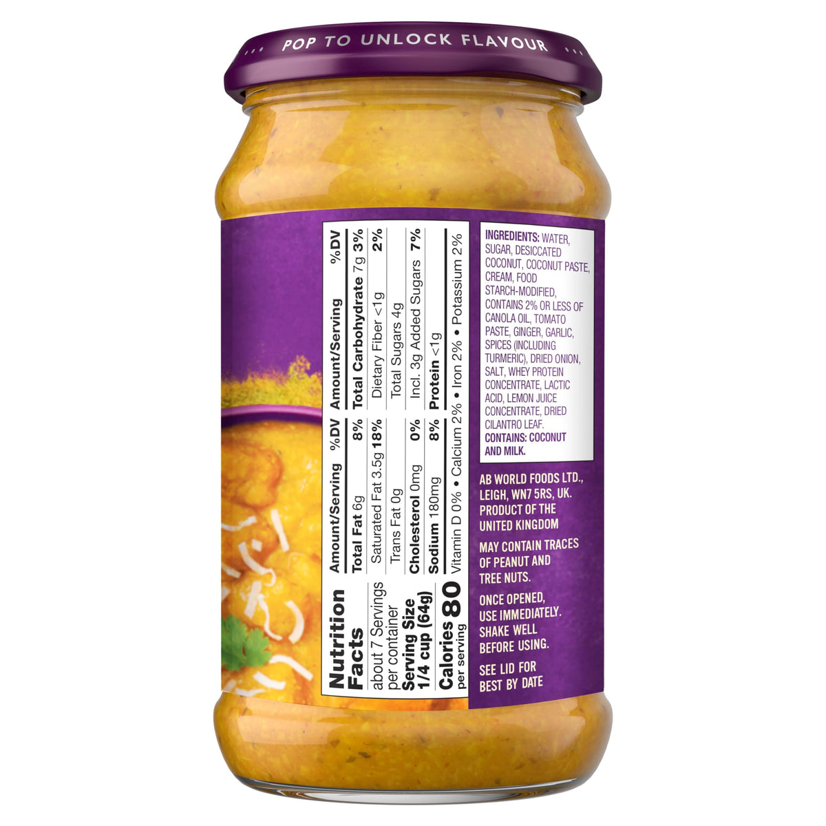 Patak's Korma Simmer Sauce - 15 Oz (Pack of 3) A Mild and Creamy Coconut Sauce, No Artificial Flavors or Colors, Gluten Free, Vegetarian Friendly