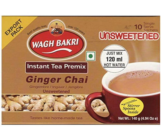 Wagh Bakri Instant Ginger tea UNSWEETENED 10 sachets