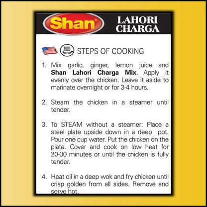 Shan Lahori Chargha Recipe and Seasoning Mix 1.76oz (50g) - Spice Powder for Steamed & Deep Fried Chicken  (1.76 Ounce (Pack of 1))