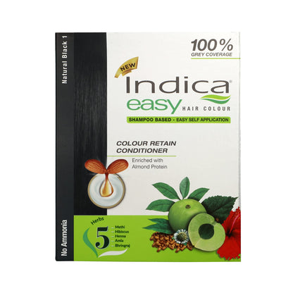 Indica Easy Shampoo Based Hair Colour Black | Pack of 3