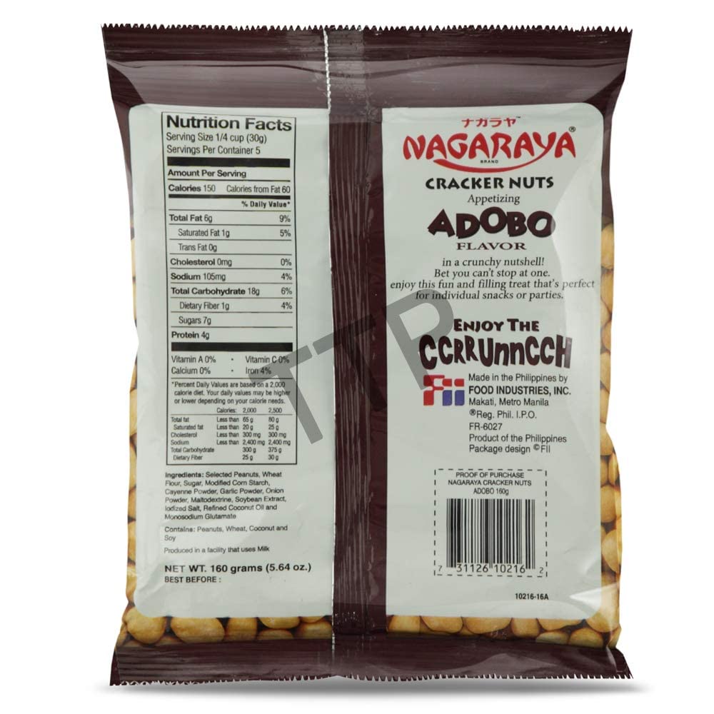Nagaraya Cracker Nuts Adobo Pack of 5 (160 G Per Pack)