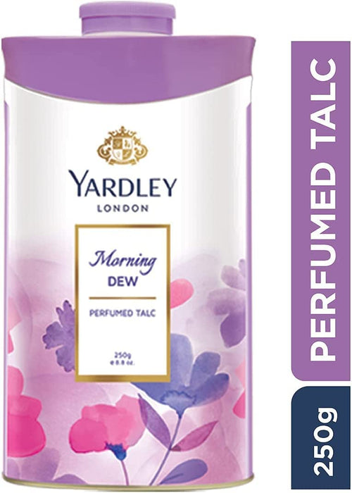 Yardley London Fresh Floral Fragrance Locked in a Fine & Silky Perfumed Talcum Powder (Yardley London Morning Dew, Pack of 2 250Gram)