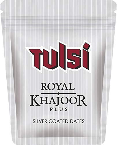 Tulsi Royal Khajoor Plus Silver Coated Dates | Pack of 10Pcs.