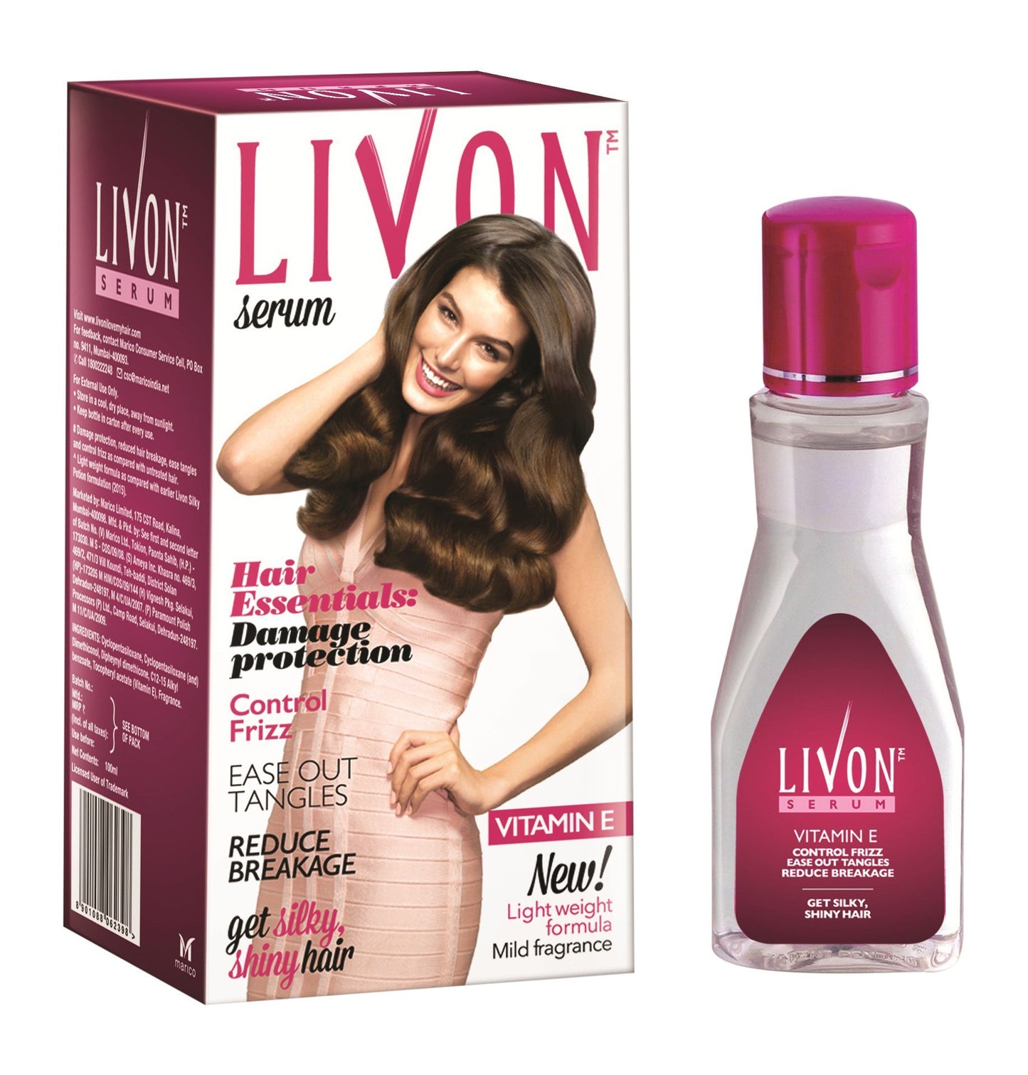 Livon Hair Serum For Frizz Free Hair | For All Hair Types | Smooth & Glossy Hair | With Argan Oil & Vitamin E | 3.38 fl.oz