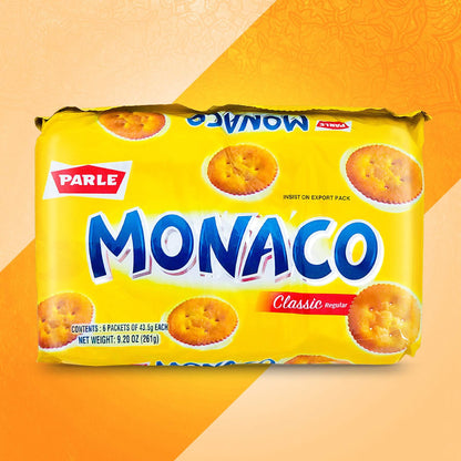 Parle Monaco Classic Regular Biscuits VALUE PACK - 43.5g (Pack of 6)