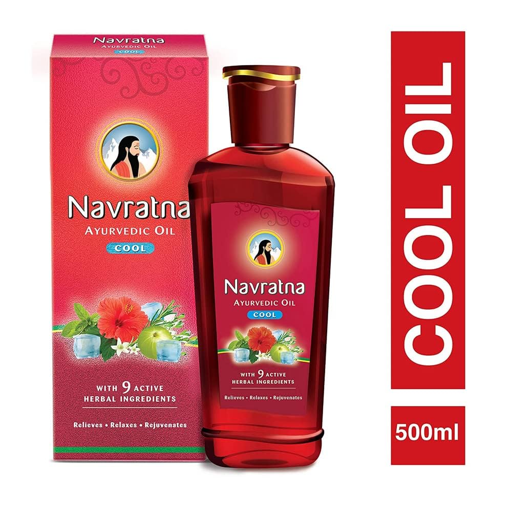 Ayurvedic Oil | Cool With 9 Active Herbal Ingredients | 500ml (16.90 Fl Oz)