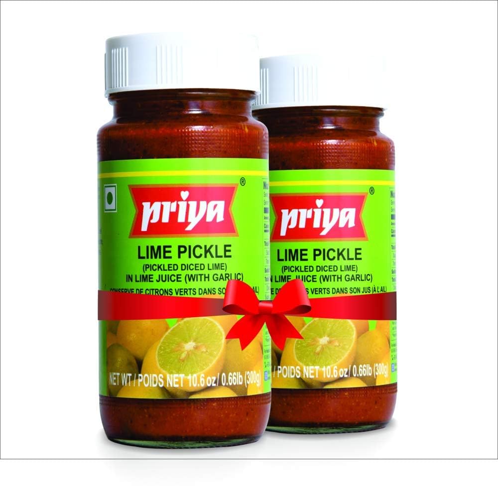 Priya Pickle Twin Pack - Lime w/Garlic (2 x 300 gm)