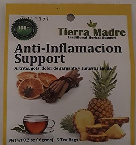 Tierra Madre Anti-Inflamacion Herbal Tea 0.2oz 5 Pack - Each Bag with 5 Tea Bags