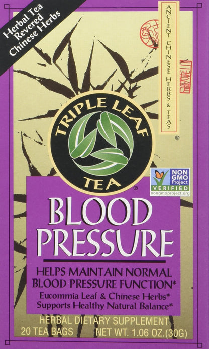 Triple Leaf Blood Pressure Tea Bags, 1.06 Ounce 20 Count (Pack of 3)