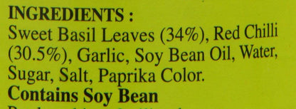 Por Kwan Thai Chili Paste with Sweet Basil Leaves (2 Pack, Total of 14oz)