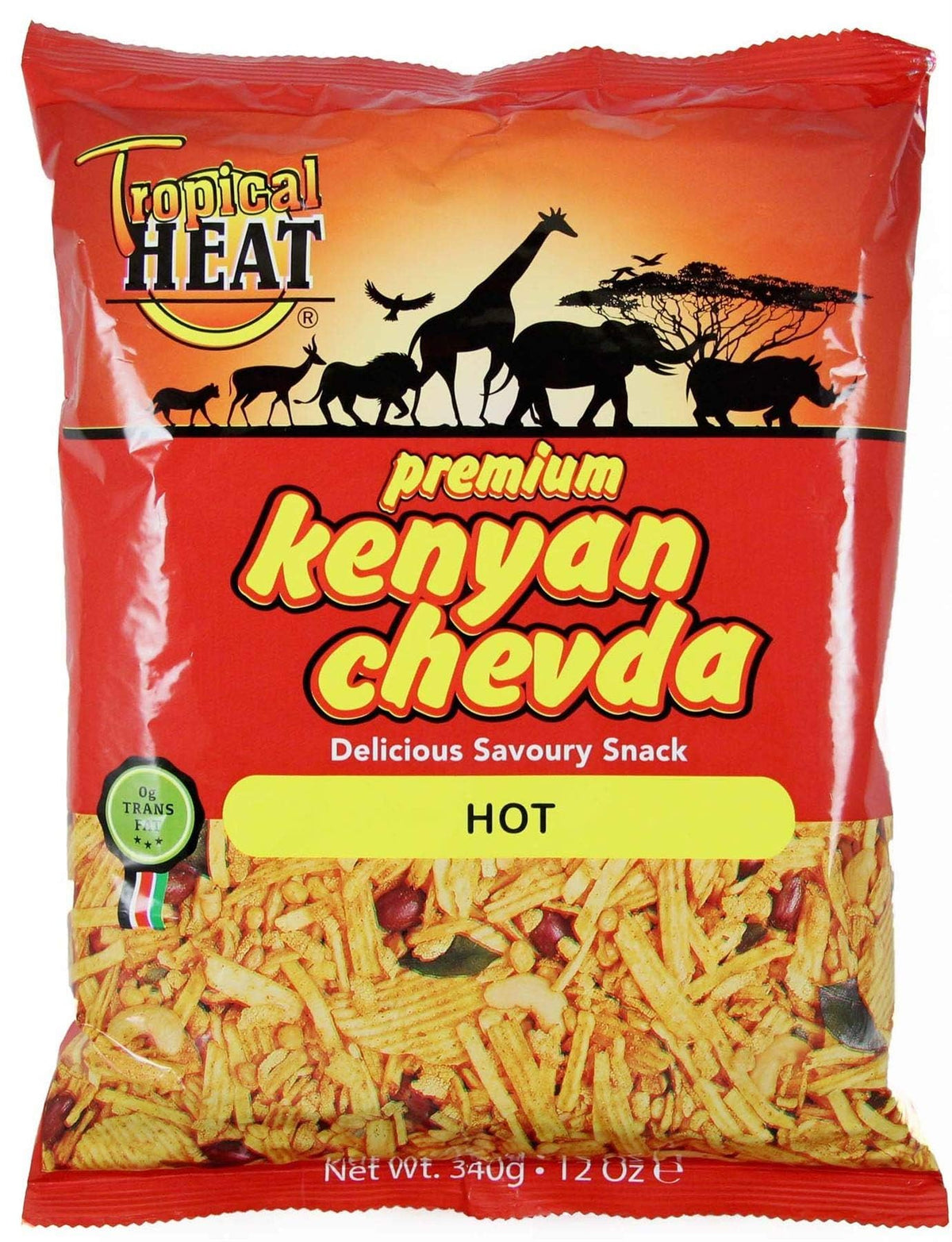Tropical heat Kenyan chevda - hot - 340g - (pack of 4)