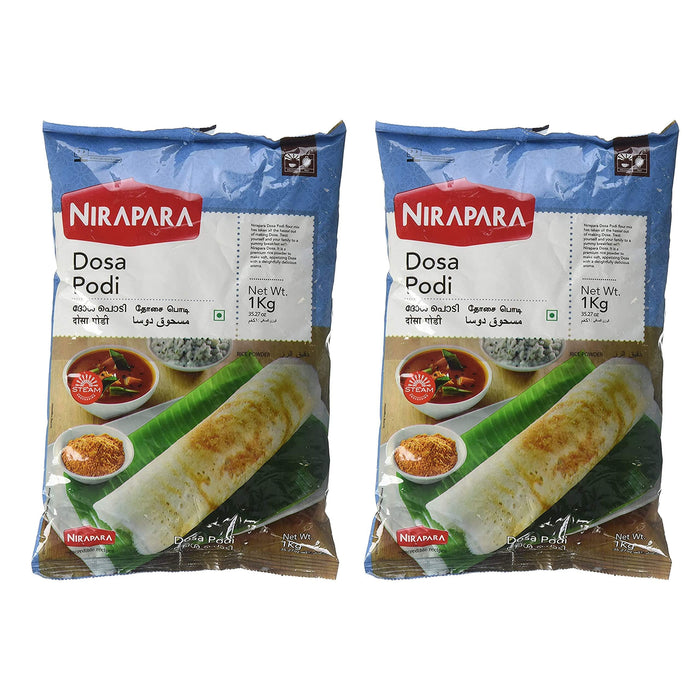 Nirapara Dosa Podi Indian Flour (2 Pack, Total of 2kg)