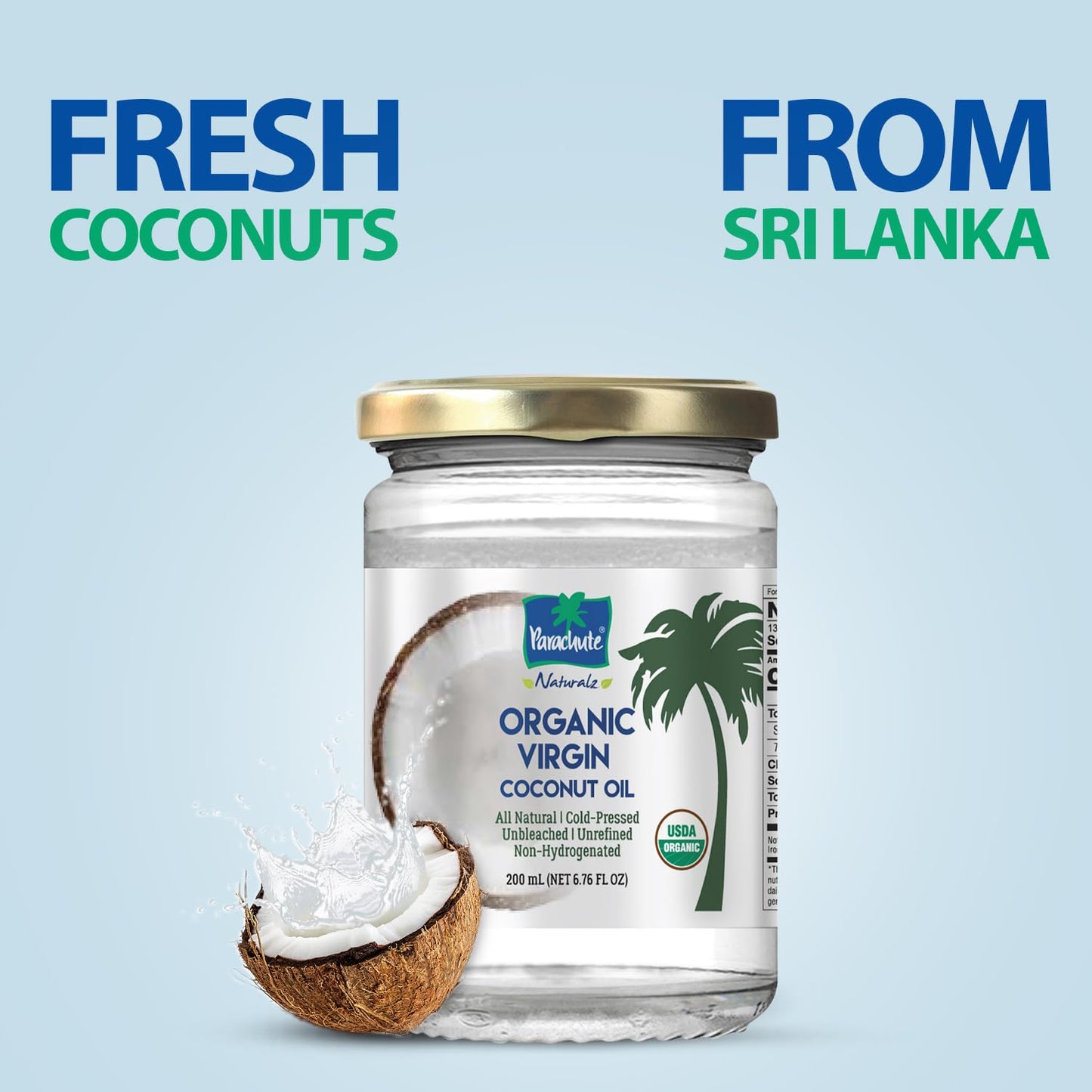 Patachute Organic Virgin Coconut Oil 200 ml - Food / Masala / Dal