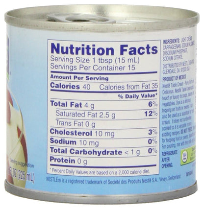 Nestle Table Cream 7.6 Oz