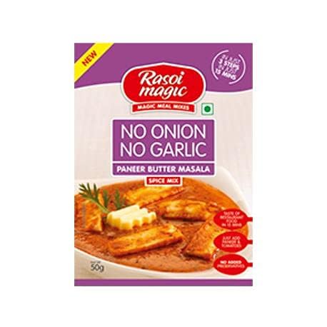 Rasoi Magic - Paneer Butter Masala No Onion No Garlic - (spice mix for paneer in creamy tomato sauce) - 50g - (pack of 4)
