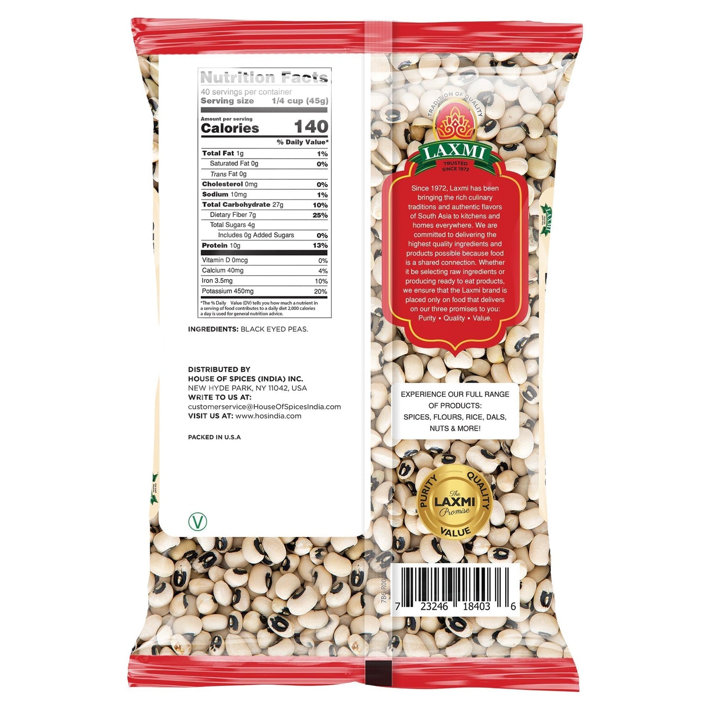 Laxmi Blackeyed Peas 4 lbs - Food / Masala / Dal