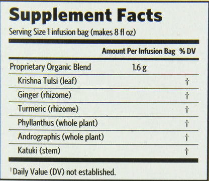 Organic India Tulsi Cleanse Herbal Tea - Holy Basil, Stress Relieving & Detoxifying, Immune Support, Adaptogen, Vegan, USDA Certified Organic, Non-GMO, Caffeine-Free - 18 Infusion Bags, 6 Pack