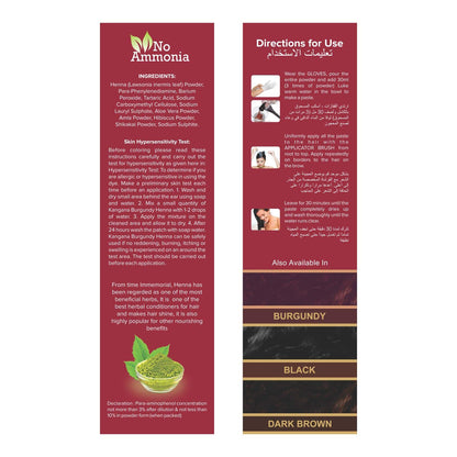 Burgundy Henna Powder for 100% Grey Coverage - Natural Henna Powder for Hair Dye/Color - 5 pouches inside- Total 50g (1.8 Oz)