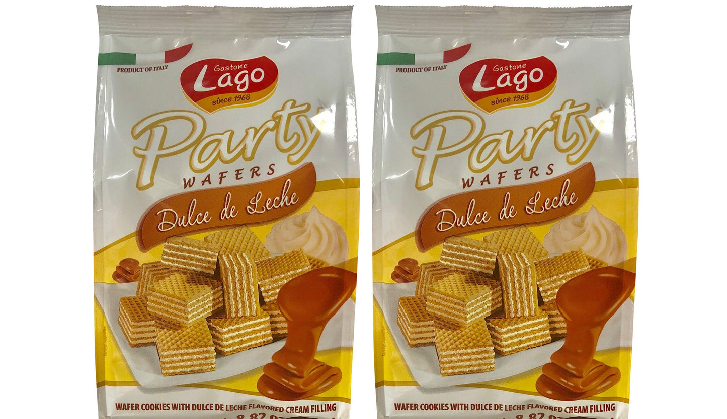 Gastone Lago Dulce De Leche Party Wafers Cookies 250g (Pack of 2)