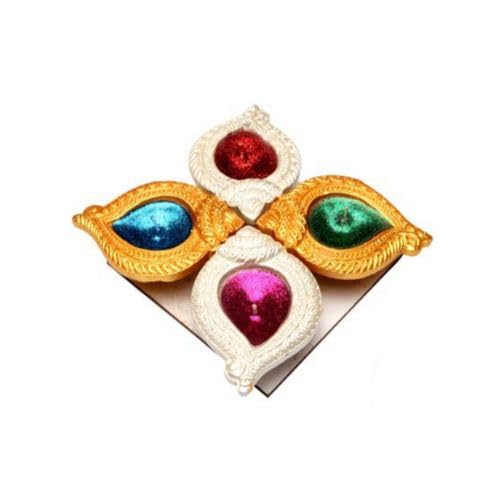 S.H Wax Diya 4pc 3.75inch #248 - Diwali Clay Diya