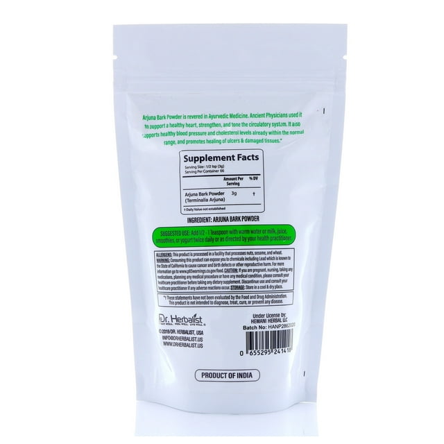 DR Herbalist Arjuna Powder - 200g - 100% Herbal, Natural & Authentic - Herbal Powder for Heart Health - Resealable Pouch
