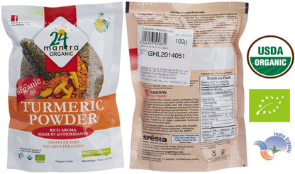 Organic Sambar Powder USDA Certified Organic EU Certified Organic Pesticides Free Adulteration Free Sodium Free - Pack of 4 X 3.5 Ounces (14 Ounces) - 24 Mantra Organic