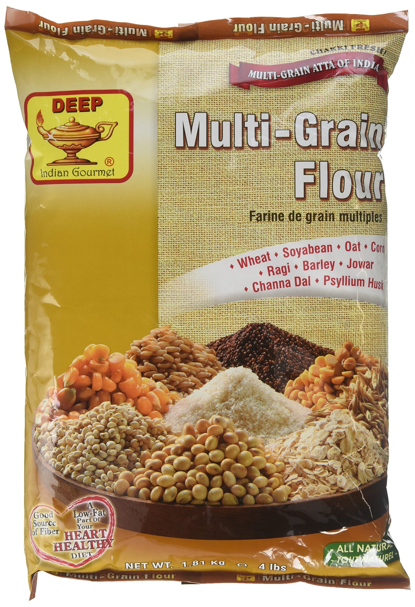 Deep Multi Grain Flour - All Natural / 4lb., Indian Groceries