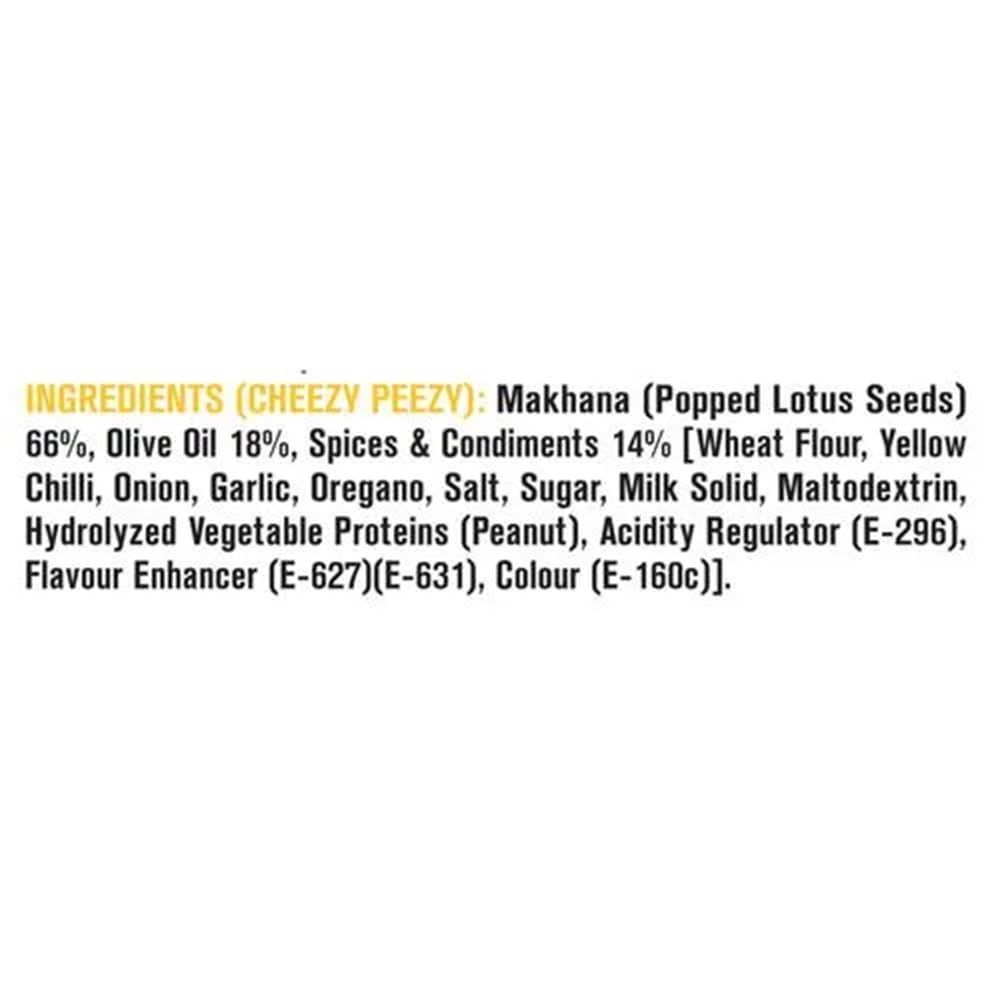 MR Makhana Flavored Makhana | Super Snack | Roasted | 2.65oz (75g) - Family Size (Cheezy Peezy)