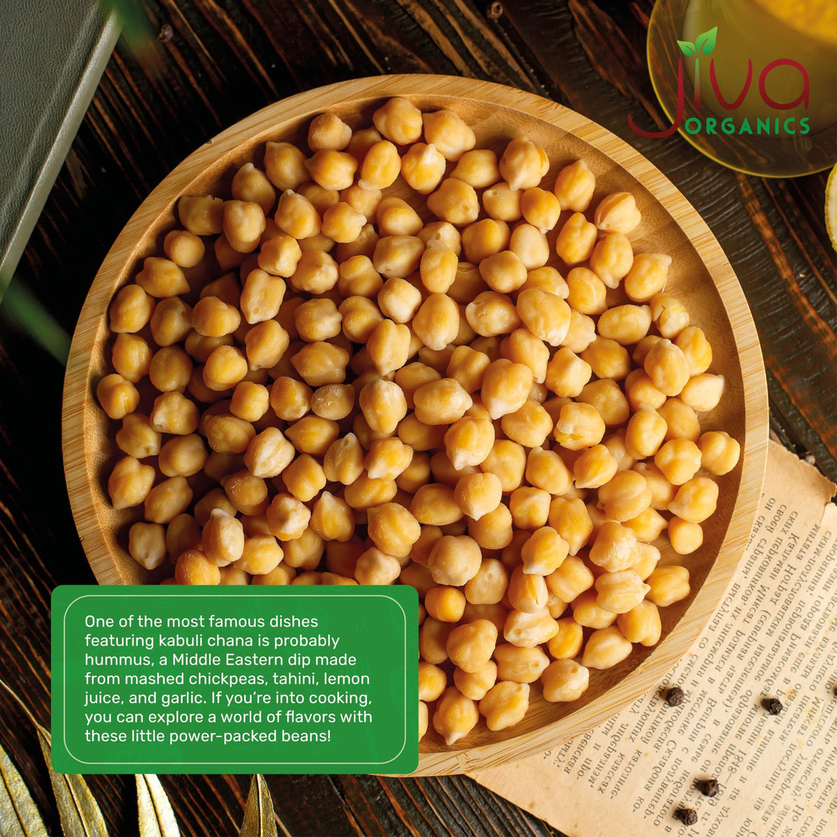 Jiva Organics Raw Chickpeas (Whole Garbanzo Beans) 2 LB Bag - Gluten Free, Non GMO, Vegan